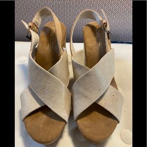 Toms Cork Wedge Sandals